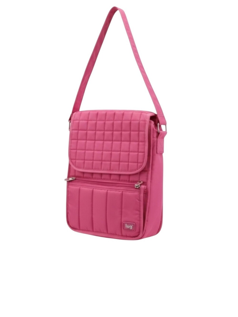 💕 Y2K lug Hot Pink Quilted Moped Messenger Crossbody Bag 💕 - Picture 1 of 8